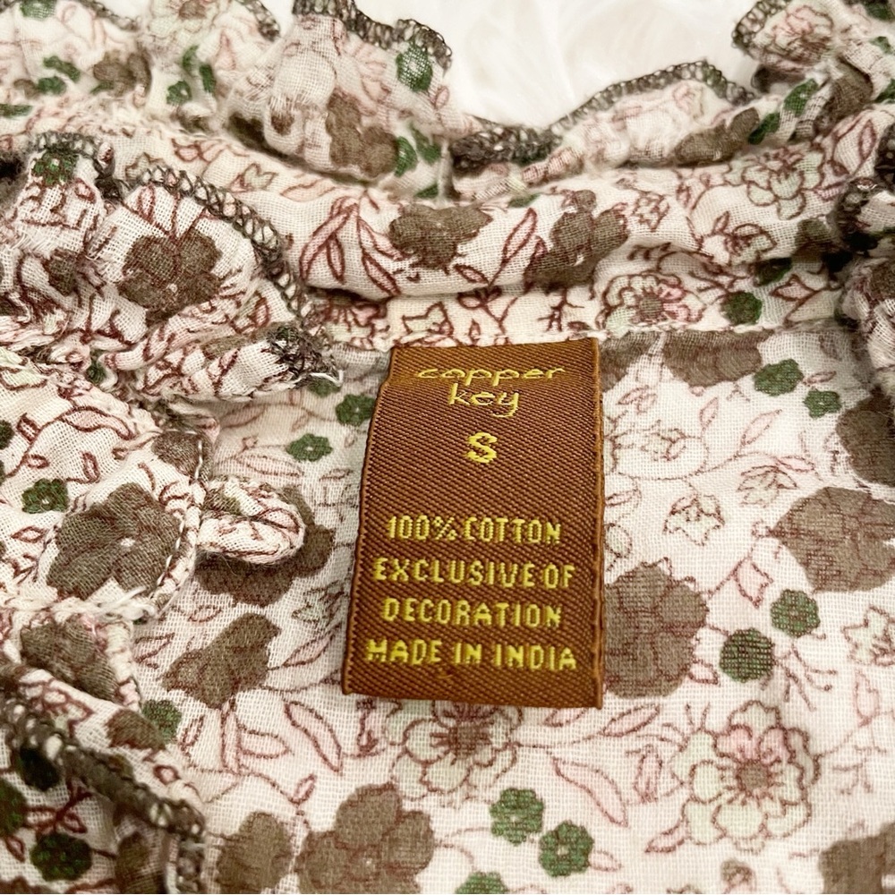 Copper Key Vintage Floral Blouse Top Cowgirl Western Cottage Y2K Fall Cotton - Picture 2 of 6